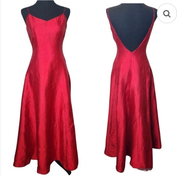 Lauren Ralph Lauren Red Silk Formal Gown Size 6 - Picture 1 of 7
